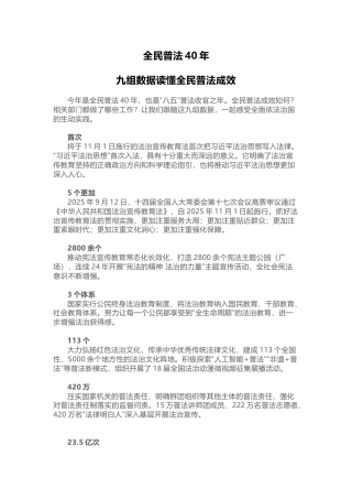 讲稿+PPT课件：全民普法40年九组数据读懂全民普法成效