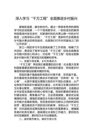 深入学习“千万工程”全面推进乡村振兴