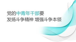 党课讲稿+PPT系列第30期：党的中青年干部要发扬斗争精神 增强斗争本领