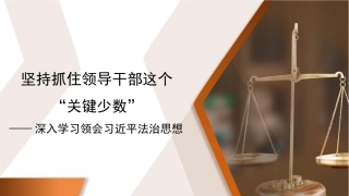 党课讲稿+PPT系列第110期：坚持抓住领导干部这个“关键少数”——深入学习领会习近平法治思想
