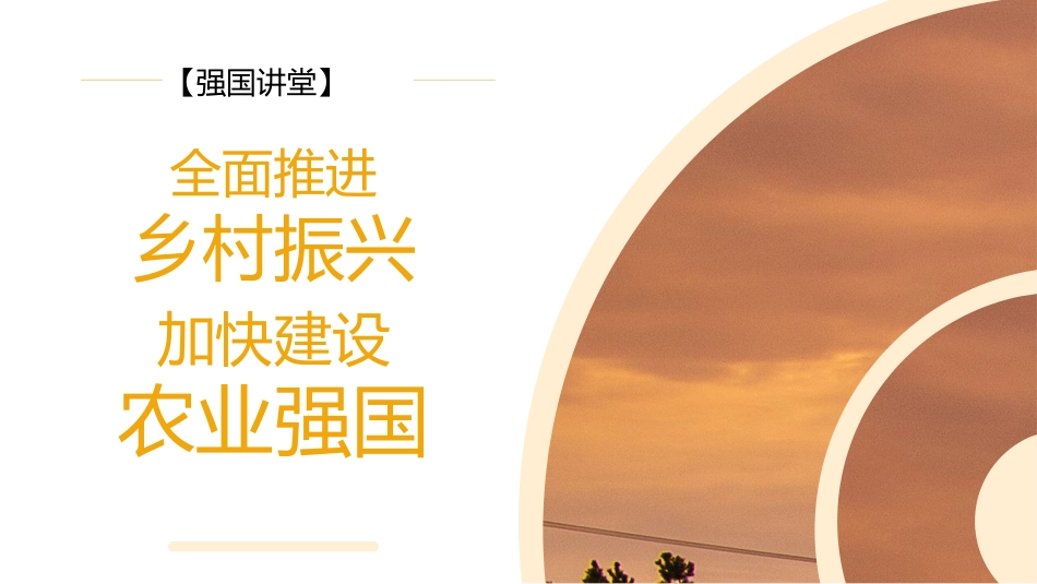 党课讲稿+PPT系列第226期：全面推进乡村振兴 加快建设农业强国（三农）_第1页