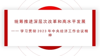 党课讲稿+PPT系列第241期：学习贯彻2023年中央经济工作会议精神 统筹推进深层次改革和高水平发展