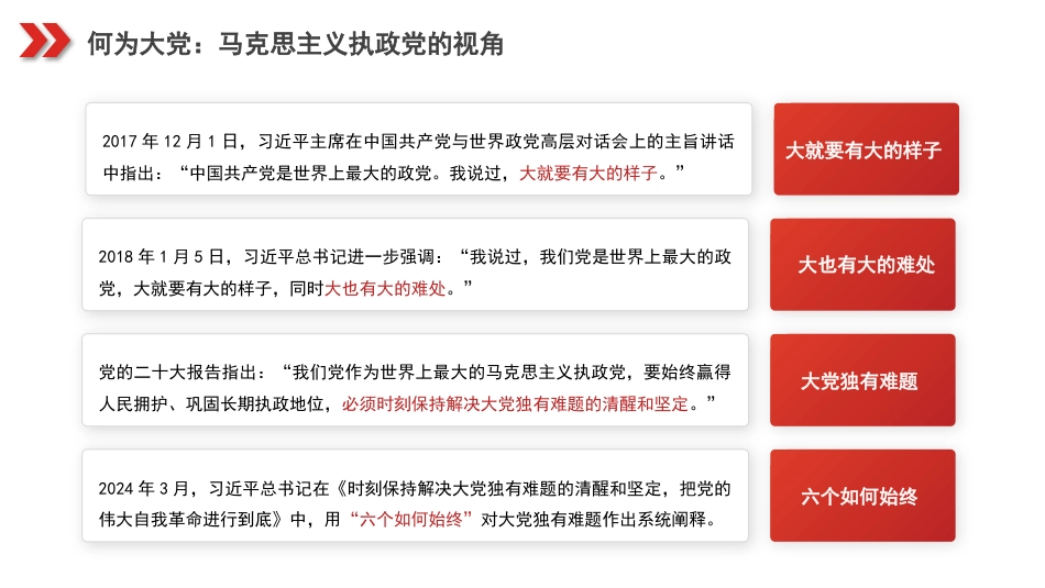 党课讲稿+PPT系列第277期：破解“大的难处” 成就“大的样子”——以彻底的自我革命破解大党独有难题（党建、党的建设、七一）_第4页