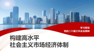 党课讲稿+PPT系列第315期：构建高水平社会主义市场经济体制——学习贯彻党的二十届三中全会精神（国资国企改革）