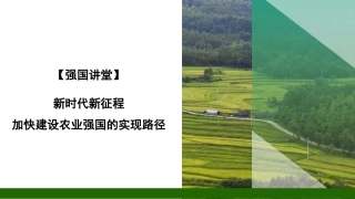 党课讲稿+PPT系列第318期：新时代新征程加快建设农业强国的实现路径