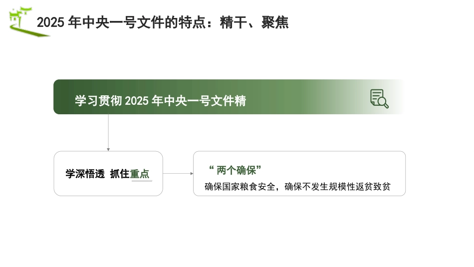 党课讲稿+PPT系列第344期：把握2025年中央一号文件新动向： 以“两个确保”为重点推进乡村全面振兴_第7页