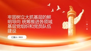 PPT：牢固树立大抓基层的鲜明导向 统筹推进各领域基层党组织和党员队伍建设