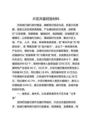 片区共富经验材料
