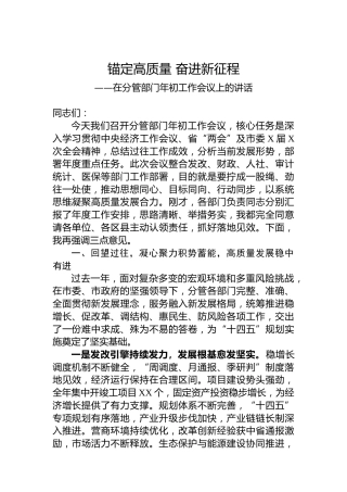 在分管部门年初工作会议上的讲话