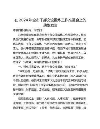 在2024年全市干部交流锻炼工作推进会上的典型发言_1