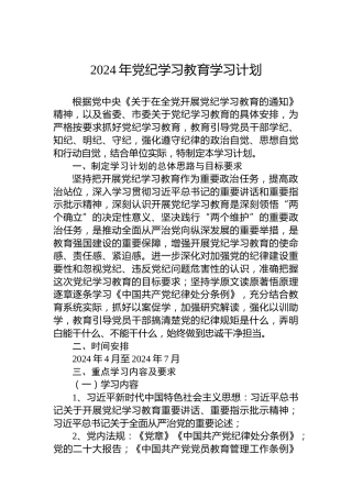 2024年专题活动学习计划