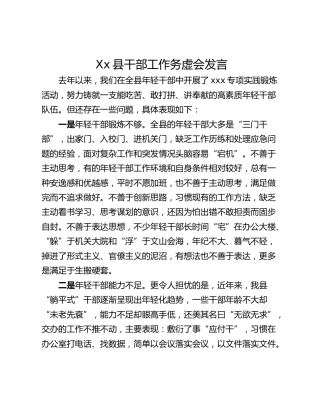 Xx县干部工作务虚会发言_1