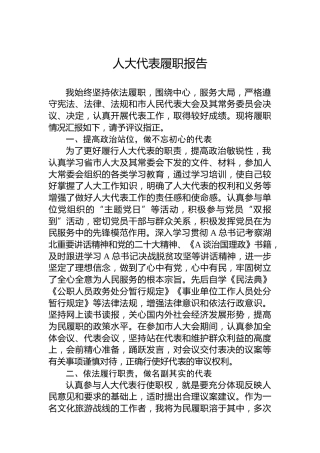 人大代表履职报告
