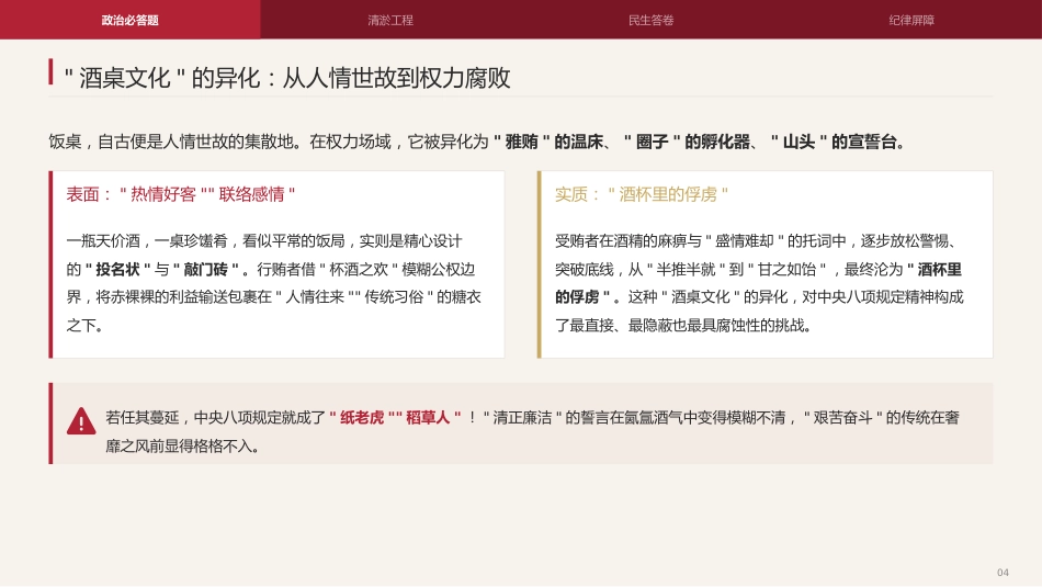 党课讲稿+PPT系列第410期：集中整治违规吃喝必须重拳出击_第4页