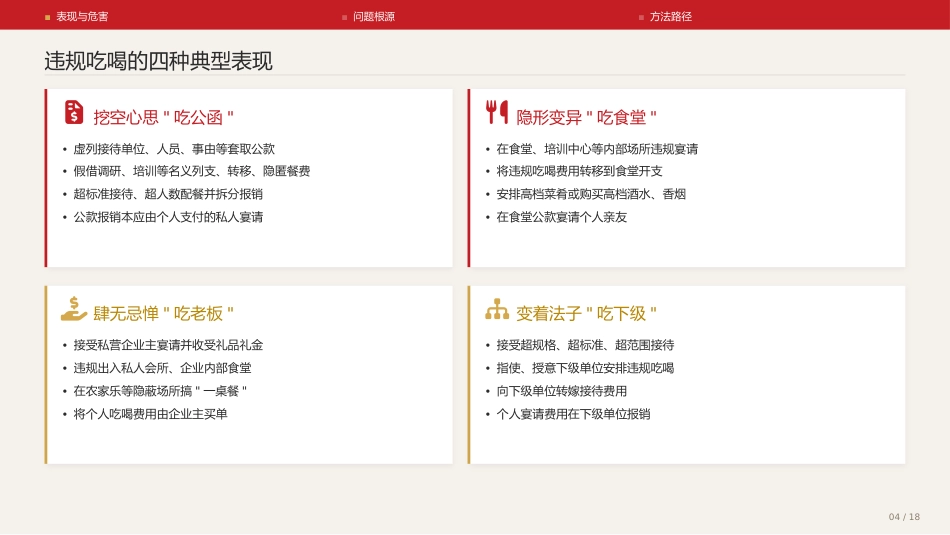 党课讲稿+PPT系列第411期:关于以“明白纸”治理违规吃喝问题的思考与实践_第4页