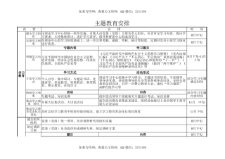 主题教育工作安排表