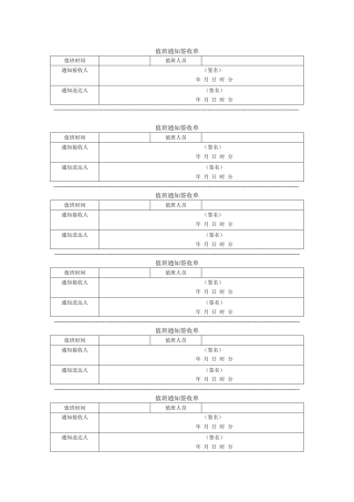 值班通知签收单