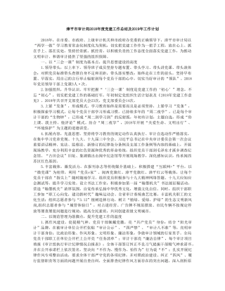 漳平市审计局2018年度党建工作总结及2019年工作计划