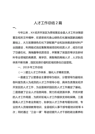 人才工作总结2篇