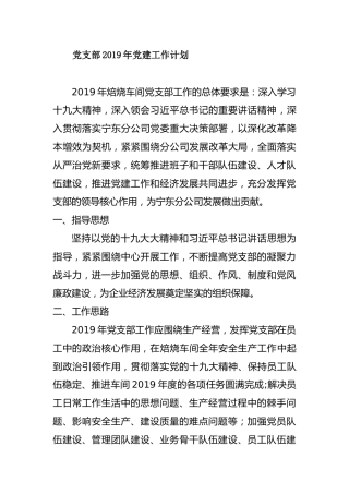 2019年党建工作计划（群友分享）