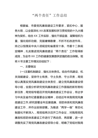 两个责任工作总结