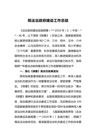 法治政府建设总结（能源）