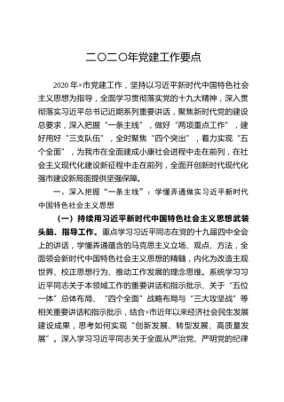 2020年党建工作要点（5700字）