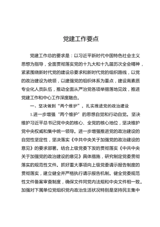 2020年党建工作要点（4700字）