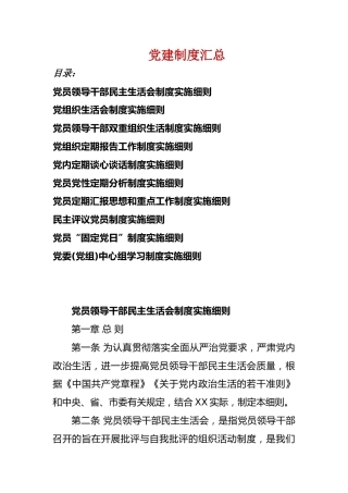 党建制度实施细则10汇总