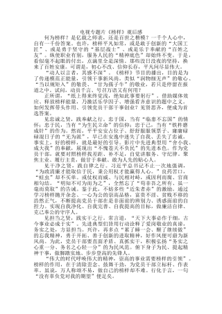 电视专题片《榜样》观后感