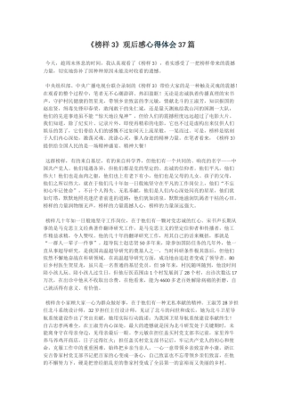 《榜样3》观后感心得体会37篇