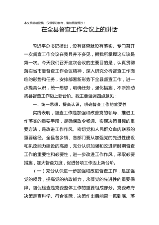 在督查工作会议上的讲话（6500字）