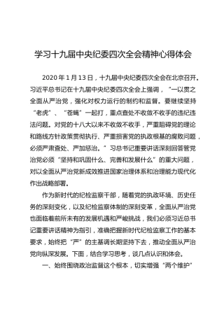 学习纪委四次全会精神心得体会（2篇）