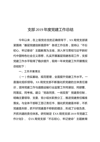 党支部2019年度党建工作总结（4300字）