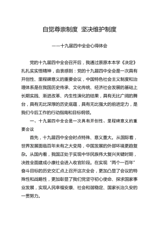笔友分享十九届四中全会心得体会