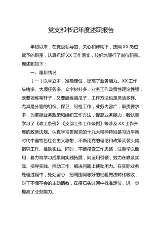 笔友分享党支部书记年度述职报告（2500字）