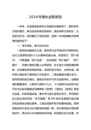 笔友分享2019年镇长述职报告