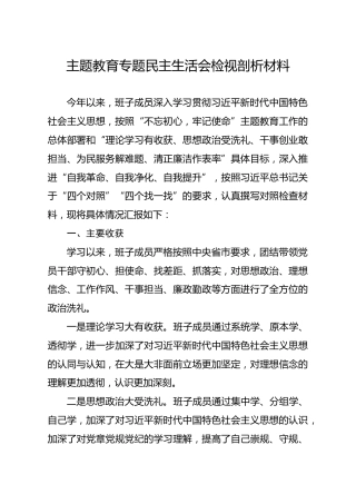20191213笔友分享主题教育专题民主生活会检视剖析材料