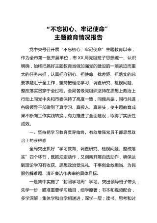 20191205笔友分享不忘初心牢记使命主题教育情况报告