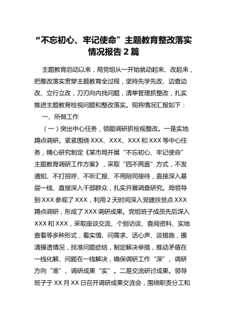 主题教育整改落实情况报告（2篇）
