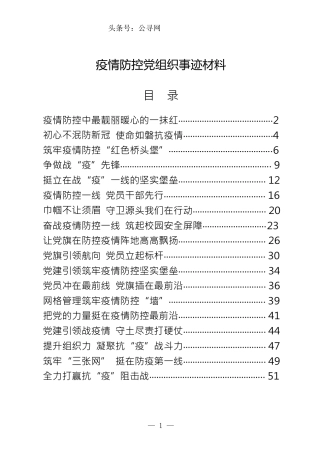 疫情防控党组织事迹材料合集（18篇）