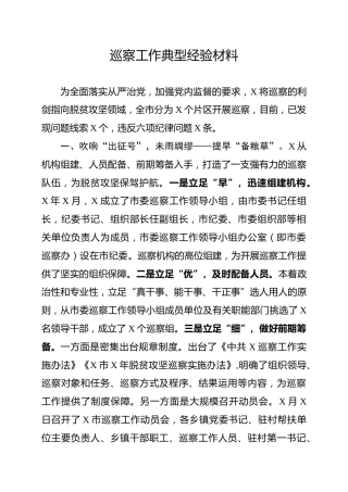 巡察工作经验材料（2000字）
