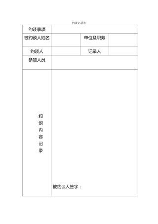 约谈记录表