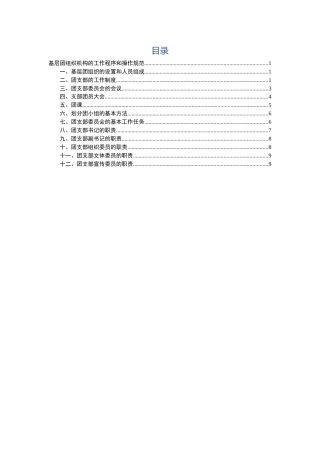 基层团组织机构的工作程序和操作规范