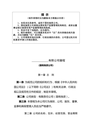 集团有限公司章程模板