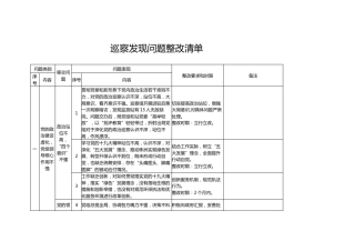 巡察问题整改清单（表格版）