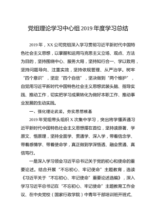 公司理论学习中心组2019年度学习总结（4500字）