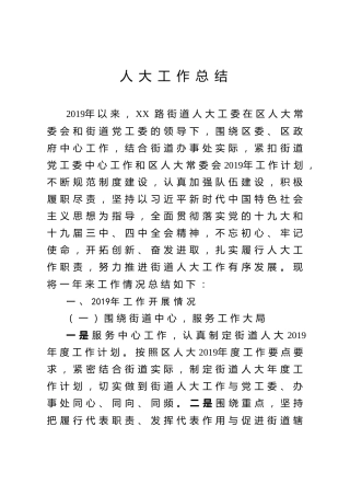人大工作总结（4000字）