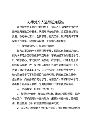 办事处个人述职述廉报告