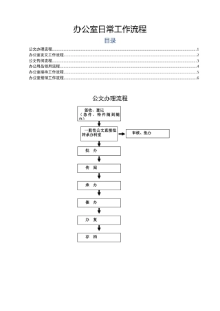 办公室日常工作流程图6项